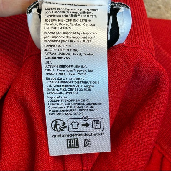 Joseph Ribkoff Red Sweater Knit Culotte crop pants with Pointelle Detail L NWOT - Picture 13 of 14